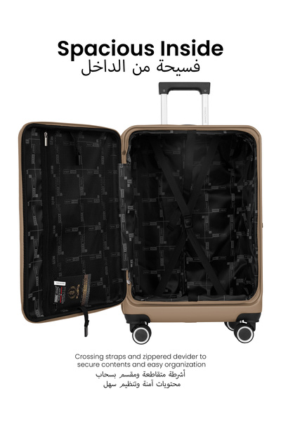 PARAJOHN Rocklite Premium ABS Expandable Trolley 3 Pcs Set -Coffee