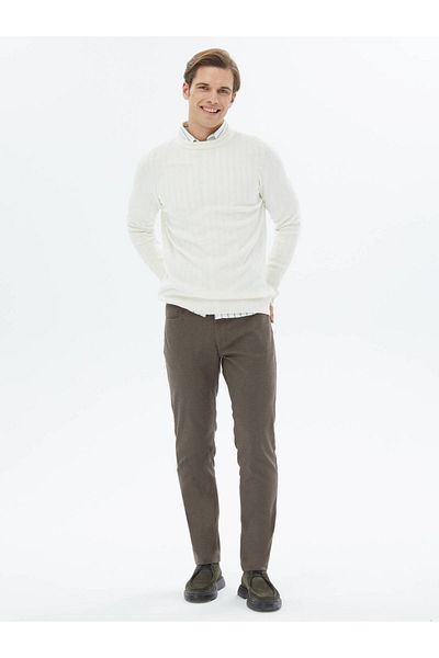 Kip Lässige, gewebte Hose aus Baumwollmischung im Slim Fit
