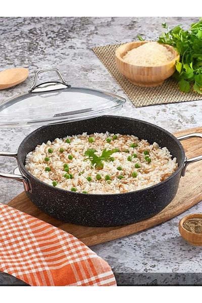FALEZ Black Line Shallow Pot 28 cm