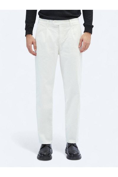 Kip Woven Velvet Casual Cotton Blend Trousers