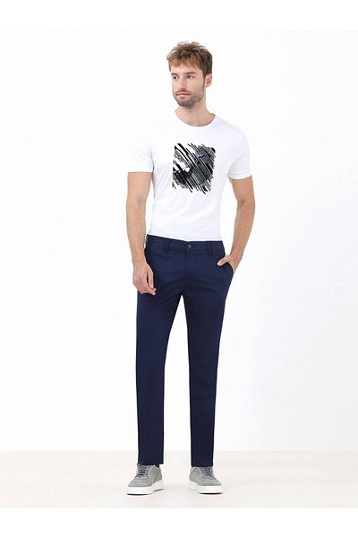 Kip Lässige, gewebte Hose aus Baumwollmischung im Slim Fit