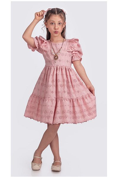 Pina Kids Rochie elastică cu mâneci scurte pepene verde pentru fete ELB.2682