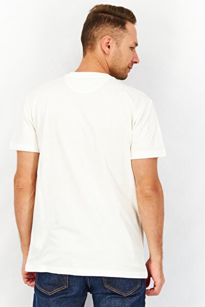 Lamborghini Men Crew Neck Short Sleeve Brand Logo T-Shirt, White