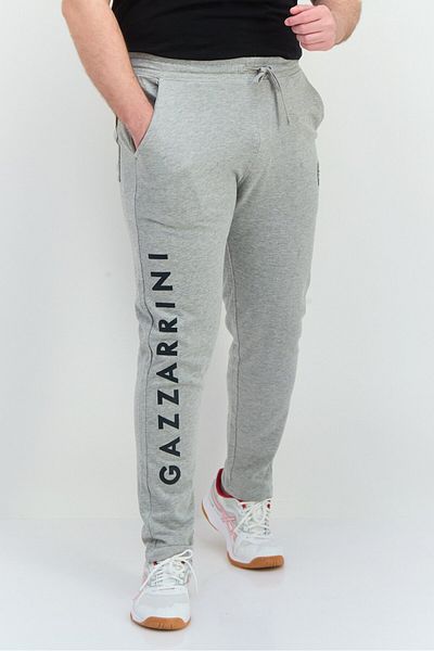 GAZZARRİNİ Men Regular Fit Drawstring Brand Logo Sweatpants, Grey