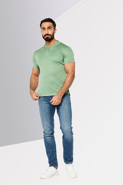 Cerruti 1881 Men Regular Fit Short Sleeve Brand Logo Polo Shirt, Green