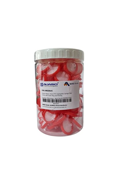 Marz Shuller PTFE Hidrofilik Şırınga Filtre 25mm, 0.45um 100adet/kutu
