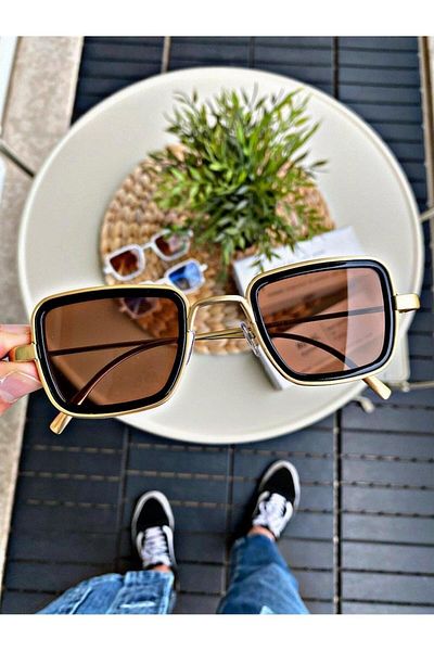WATCHOFROYAL Sunglasses Women & Men Uv400 Glass Ce Certificated Gold-black Ex657