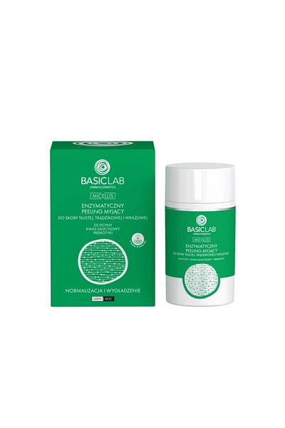 BASICLAB BASICLAB Enzymatický čistící peeling pro mastnou, aknózní a citlivou pleť Normalizující a vyhlazující 35g
