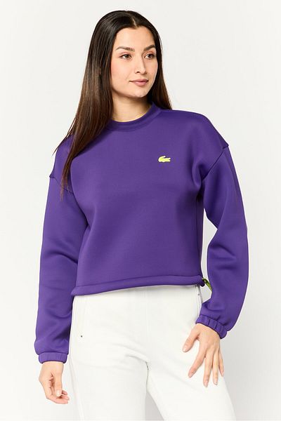 Lacoste Sport Women Loose Fit Long Sleeves Outdoor Sweatshirt, Purple