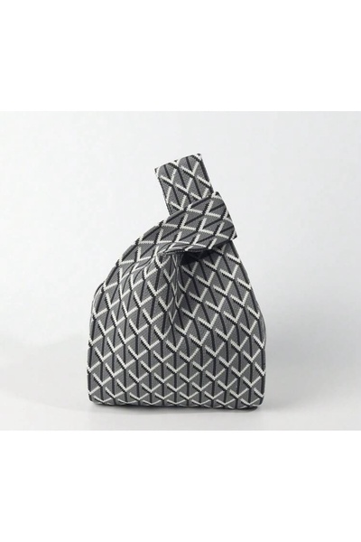 Bubble Crochet Üçgen Desenli Triko Örme Çanta