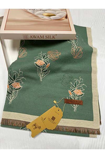 AWAM SILK Sakura Çiçekli Pamuklu yumuşak Dokulu Atkı Şal & Omuz Şalı 190*65