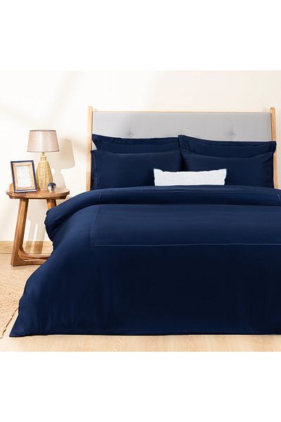 Chakra Bamboo Duvet Cover Double Marine Blue