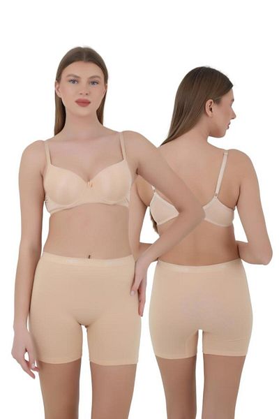 CNT Slip boxer pentru femei - negru, alb, culoarea pielii Set de 1, talie elastică și țesătură moale