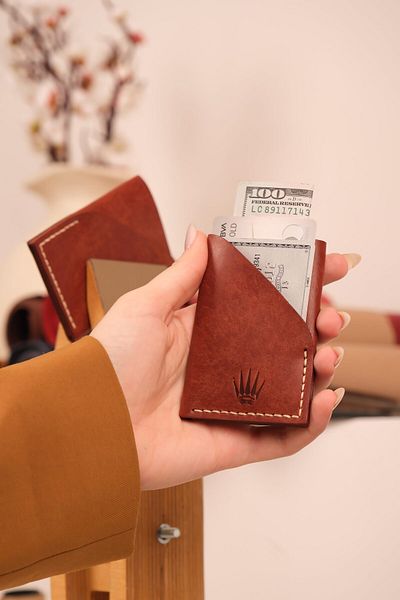 WATCHOFROYAL Card Holder Pueblo Coffee Genuine Leather Card Holder