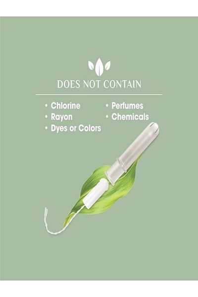Organyc Complete Protection Feminine Care Organic Cotton Tampons with Compact Applicator, Regular, 16 pcs