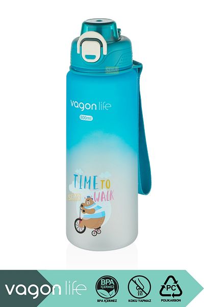 Vagonlife 800ml New Collection Cute Animals Pattern Use Polycarbonate Water Bottle With/Without Straw
