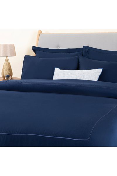 Chakra Bamboo Duvet Cover Double Marine Blue