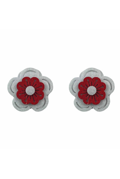 Floopy Flori din pasla, cu adeziv, rosu/alb, 4 cm, 2 buc/set, accesorii art &...