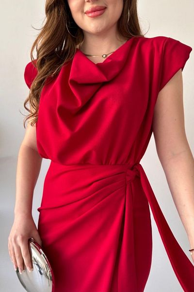 MARTYZ Degaje Collar Long Crepe Dress