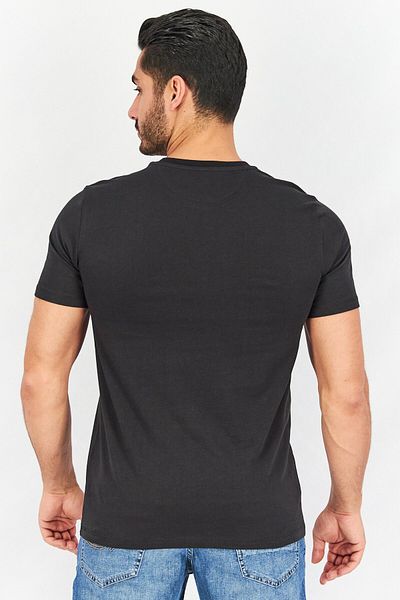 Lamborghini Men Crew Neck Short Sleeves Embossed Graphic T-Shirt, Black