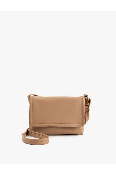 Koton Faux Leather Flap Strap Crossbody Bag