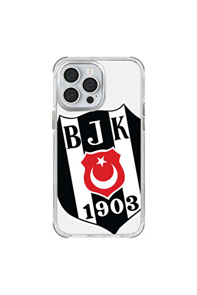 Beşiktaş iPhone 14 Pro Max Uyumlu Beşiktaş Büyük Logo Şeffaf Telefon Kılıfı