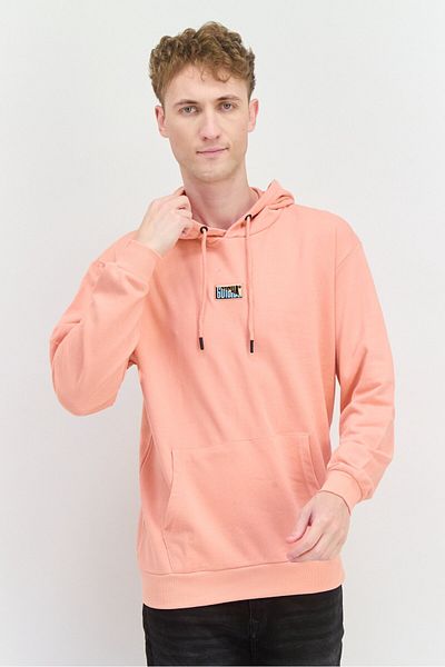 Goliath Men Hooded Long Sleeve Embroidered Logo Sweatshirt, Coral