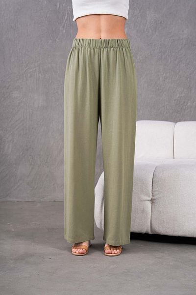 BURRASCA Elastic Waist Comfortable Size Linen Pants
