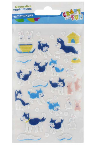 Floopy Stickere din fetru caini si iepurasi, abtibilduri pentru decoratiuni