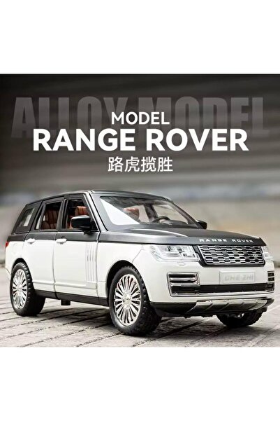 scntoys Range Rover Land Jip Tarzı Araba Diecast Model Araba 1:24 Range Rover Beyaz Jip Sesli Ve ışıklı