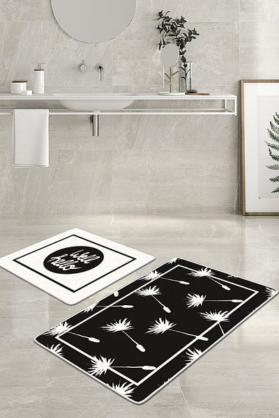 Filamente 2-Piece Non-Slip Based Washable Bath Mat - 60*100 cm and 50*60 cm