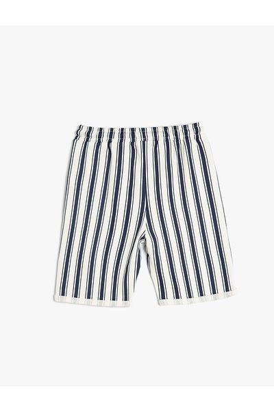 Koton Cotton Short Leg Striped Shorts