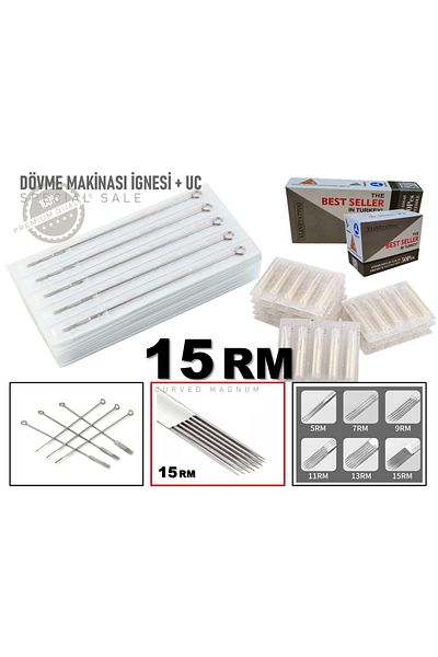 XLINETATTOO 15rm Size Tattoo Tattoo Machine Needles - 10 Needles and 10 Pins - Refill