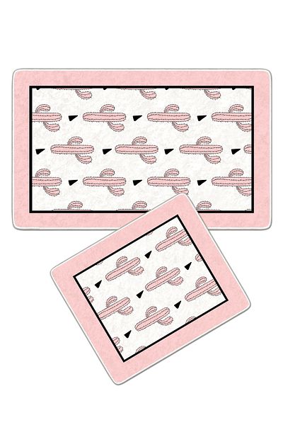 Filamente 2-Piece Non-Slip Based Washable Bath Mat - 60*100 cm and 50*60 cm