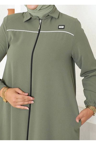 Neva Style كوب متوسط الحجم مع تفاصيل تزوير وتقليم - كاكي / K0103