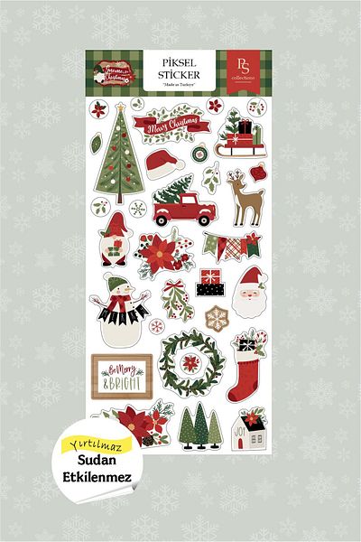Piksel Grafik New Year Label, Gnome for Christmas Sticker