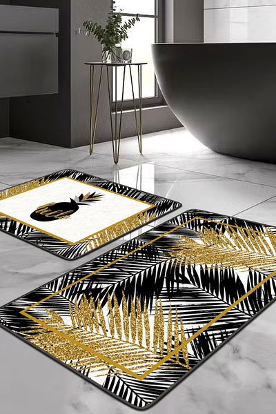 Filamente Pachet de 2 covorașe de baie lavabile cu bază anti-alunecare - 60*1...