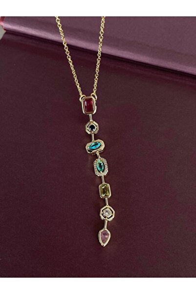 h&b design jewel Çelik Baget Taşlı Tasarım Kolye