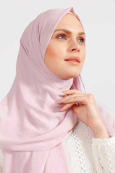 Differenza شال شيفون كريب - مسحوق باستيل