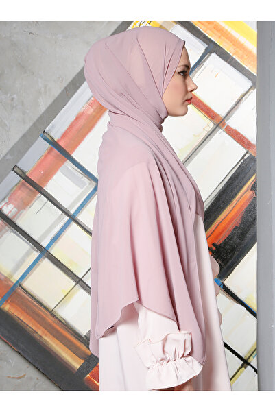 Differenza Krep Şifon Şal - Koyu Pudra