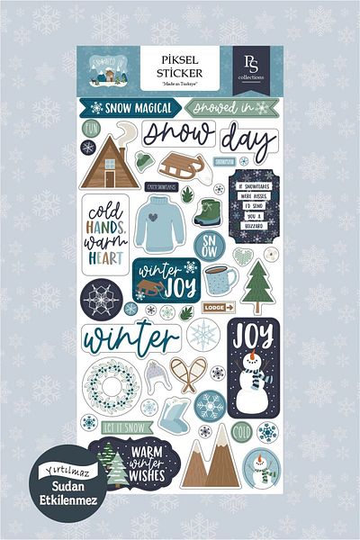 Piksel Grafik Winter Fairytale Labels, Winter Sticker