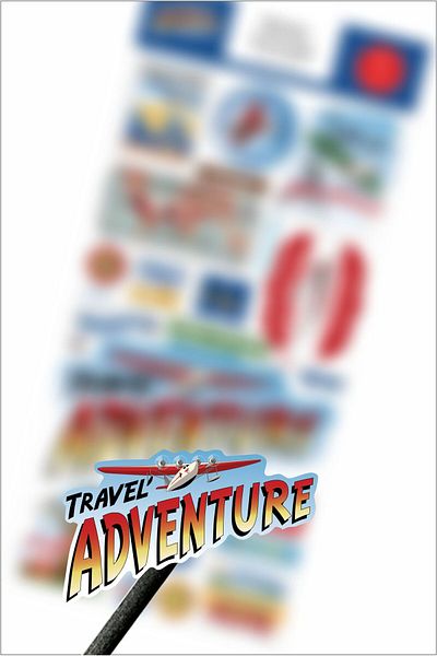 Piksel Grafik Advanture Travel Sticker, Travel Labels 1