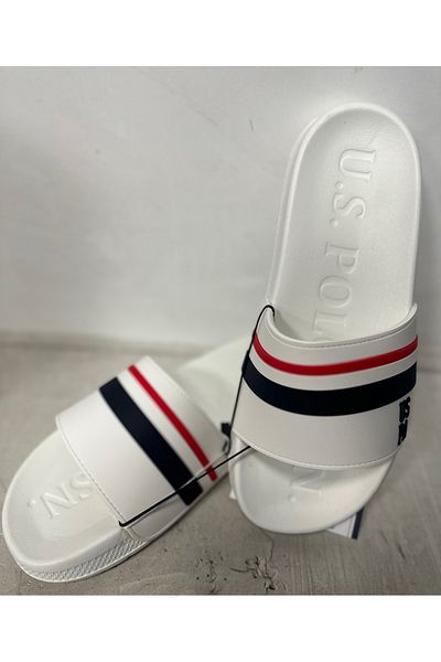 U.S. Polo Assn. Πόλο Ασν. Ανδρικές αθλητικές παντόφλες με μονό λουράκι Navy Blue Marine με σχέδιο - Rona Eva