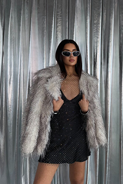 Trend aksesuar Ελαστικό μακρυμάνικο φόρεμα με κρυστάλλινες πέτρες