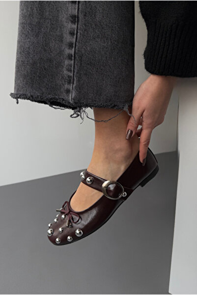 Mupa Shoes Claret Red Patent Leather Women's Ballerinas