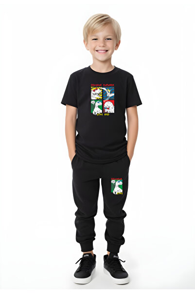 FYK COLLECTİON Короткий комплект для хлопчиків з принтом Stay Dino