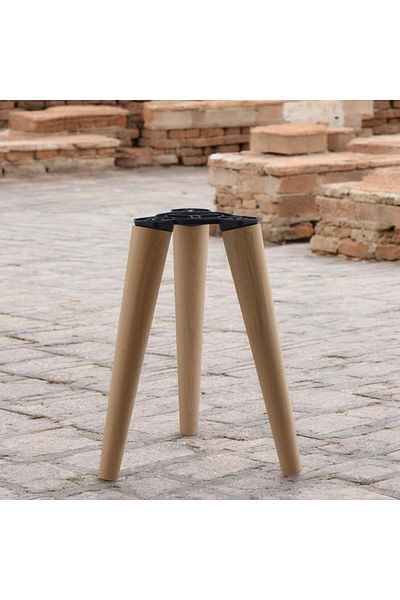 Badem10 Set de 3 picioare 35 cm Masă de cafea din lemn Zigon Puf Scaun Picior Picioare de masă Include dispozitiv de conectare