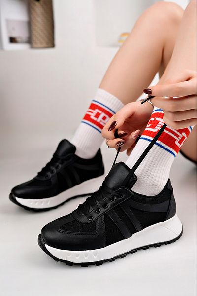 moda sara Pantofi sport de damă cu sclipici negre
