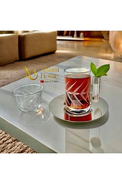 Paşabahçe طقم شاي وقهوة فاخر 18 قطعة