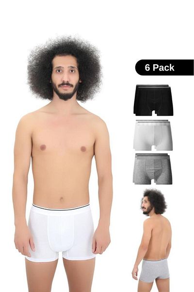 andredimoda Ανδρικά 6 πακέτα Boxers 1ο Class Fabric Premium Πακέτο Ειδικού Σχεδιασμού Απλό Lycra Boxer Shorts Δώρο προίκας